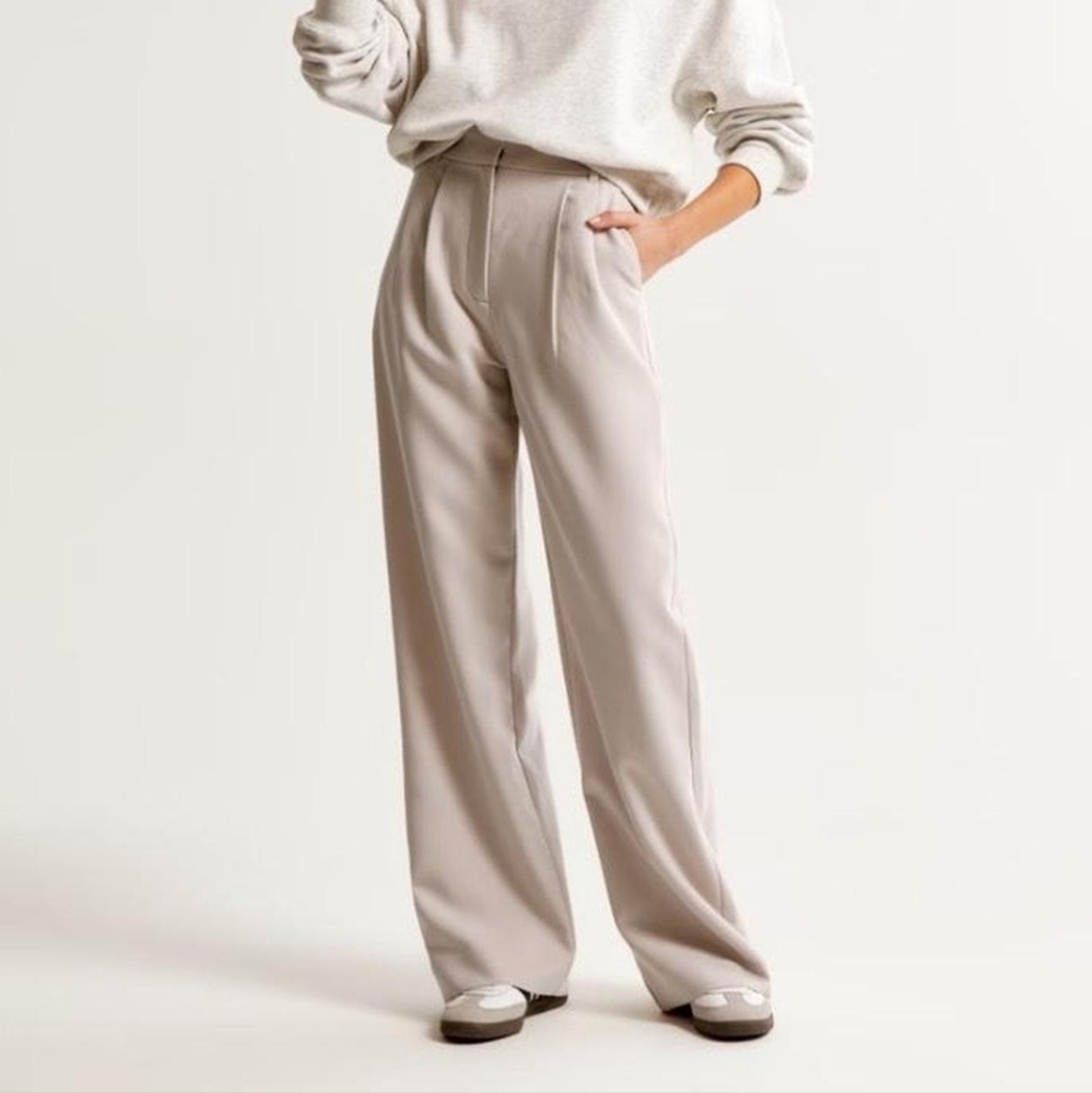 Abercrombie & Fitch Cream Wide Leg Pants